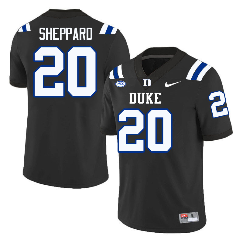 Duke Blue Devils #20 Nate Sheppard College Football Jersey Stitched-Black